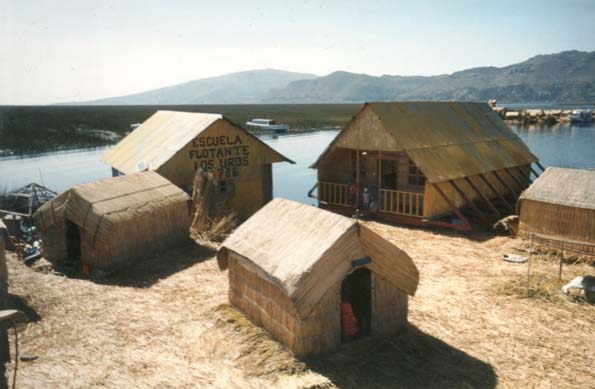 Floating islands on Lake Titicaca